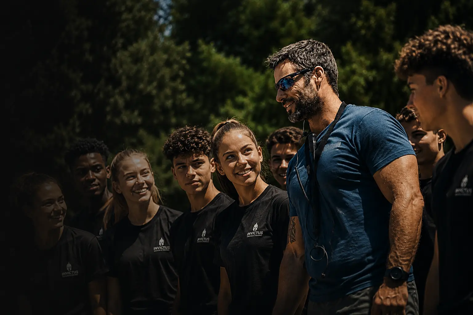 Jongeren tijdens een Invictus Youth-programma met coach Toby Gijzen